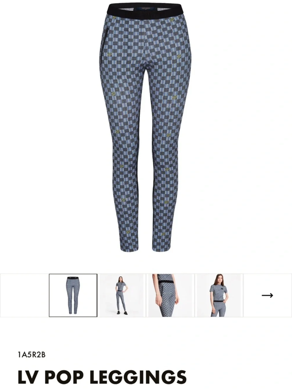 Louis Vuitton Archive FW19 LV Pop 3D Monogram Damier Leggings Blue FR 38 SZ S - Picture 4 of 12